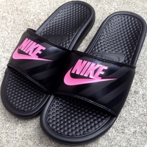 WMNS NIKE BENASSI SLIDES JDI JUST
DO IT BLACKS PINKS - Picture 2 of 6